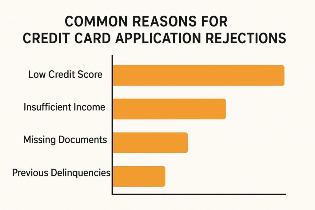 Chart showing common reasons for rejection of HDFC Bank Credit Card applications