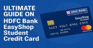 HDFC Bank EasyShop Student Credit Card promotional graphic with title and card image